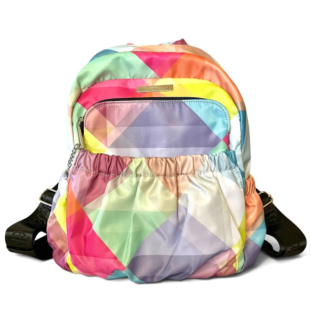 Betsey Johnson XOPetra Colorful Abstract Pattern Nylon Backpack With Pouch